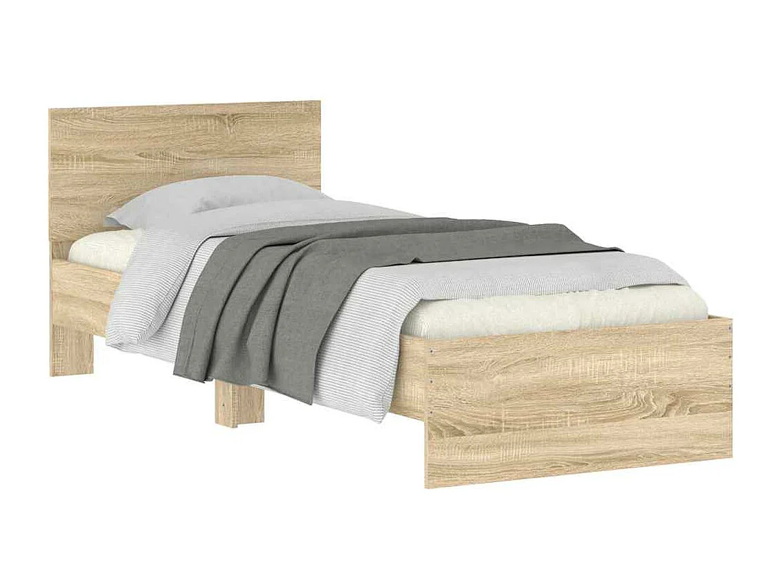 Cadre de lit sans matelas avec tête de lit 90x200 cm