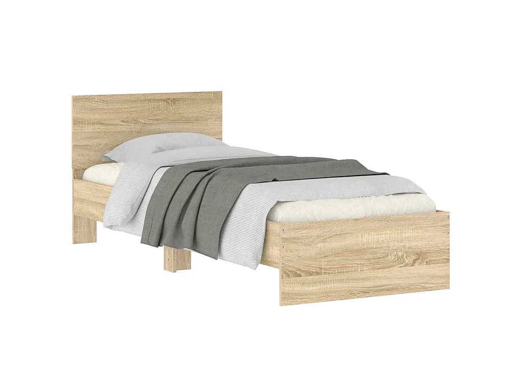 Bettgestell ohne Matratze mit Kopfteil Sonoma-Eiche 90x200 cm