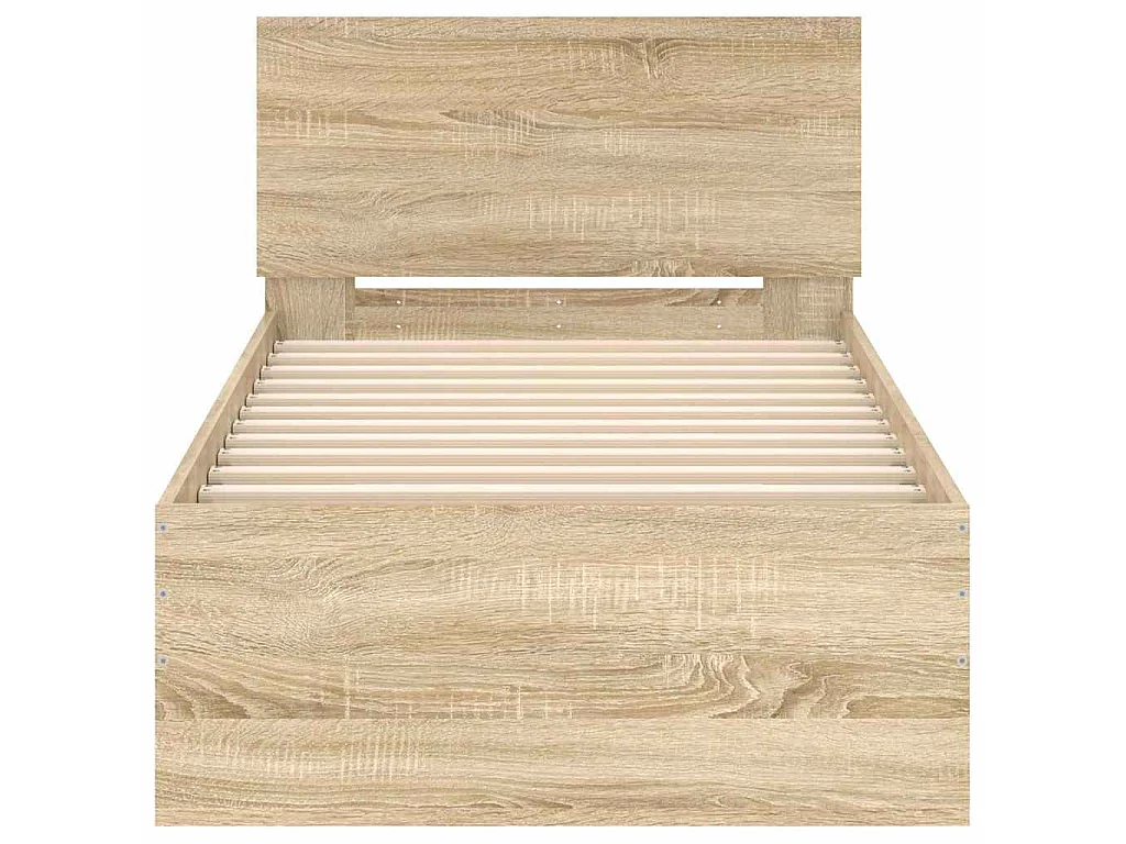 Bettgestell ohne Matratze mit Kopfteil Sonoma-Eiche 90x200 cm