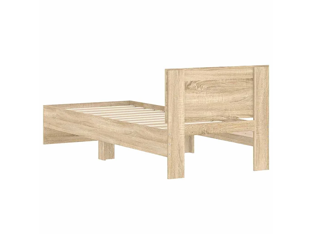 Bettgestell ohne Matratze mit Kopfteil Sonoma-Eiche 90x200 cm