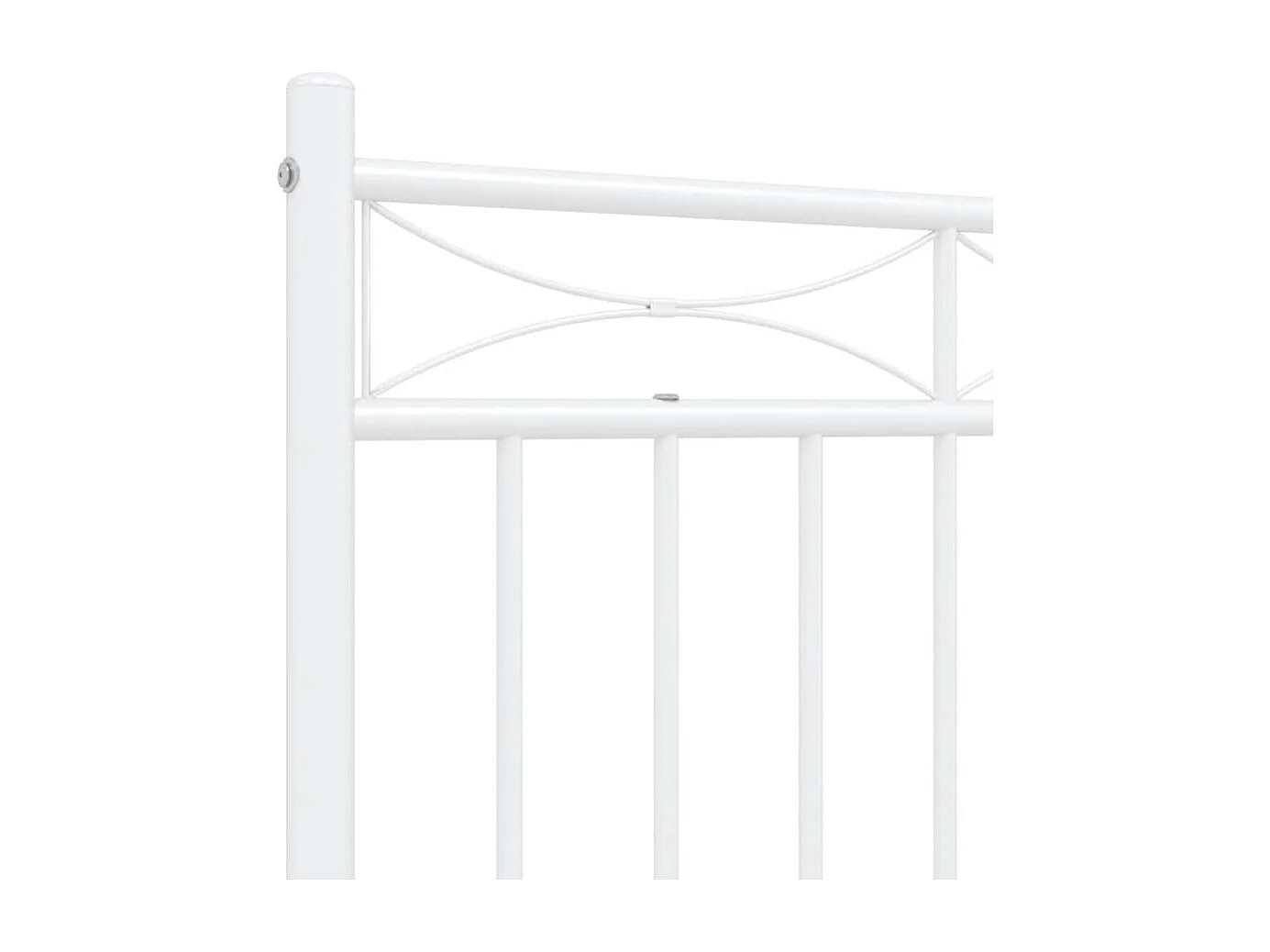 Cadre de lit métal sans matelas et pied de lit blanc 135x190 cm