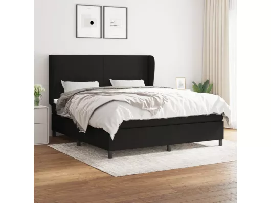 Kauf Unique Boxspringbett mit Matratze Schwarz 160x200 cm Stoff