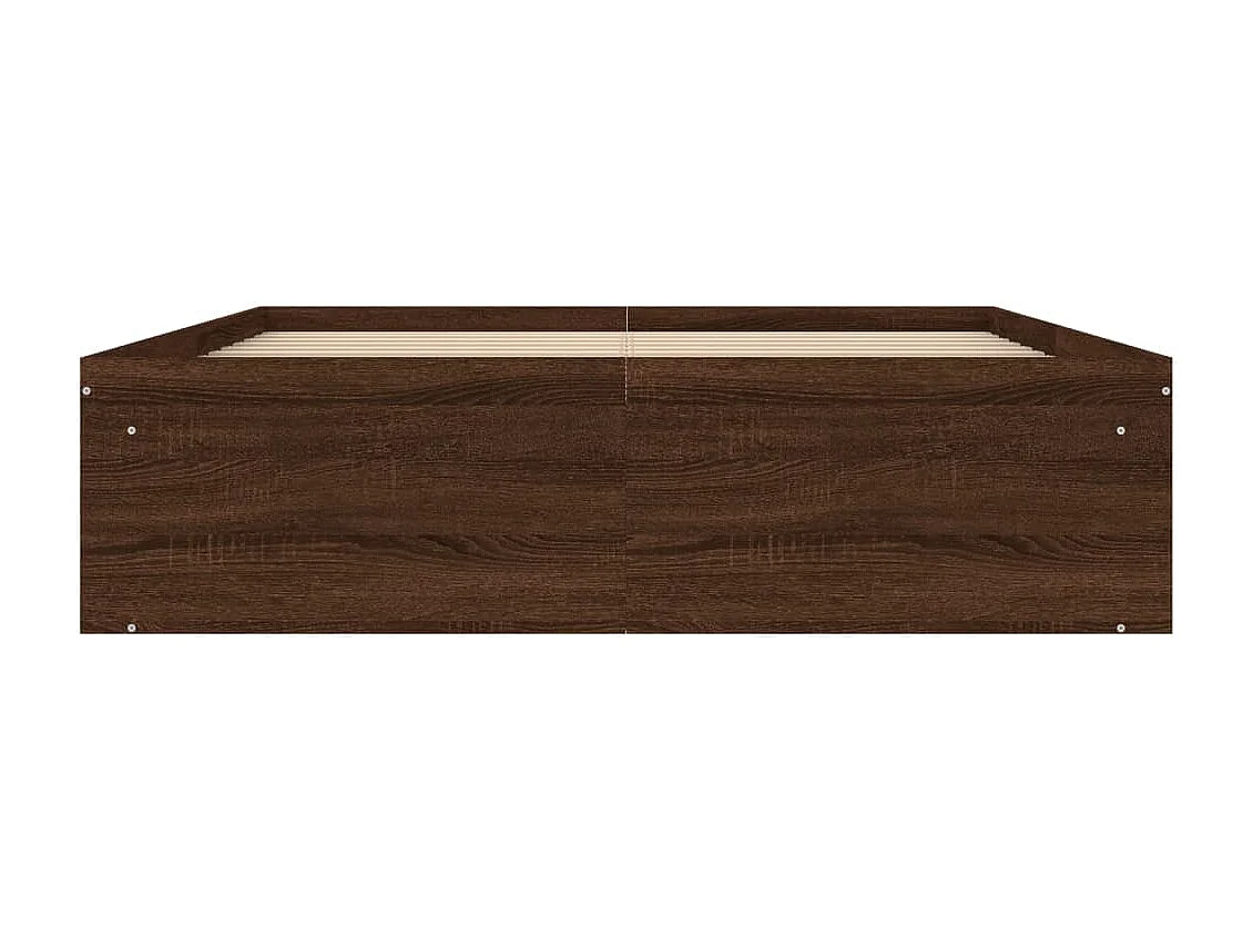 Estrutura de cama de casal 135x190 cm carvalho castanho