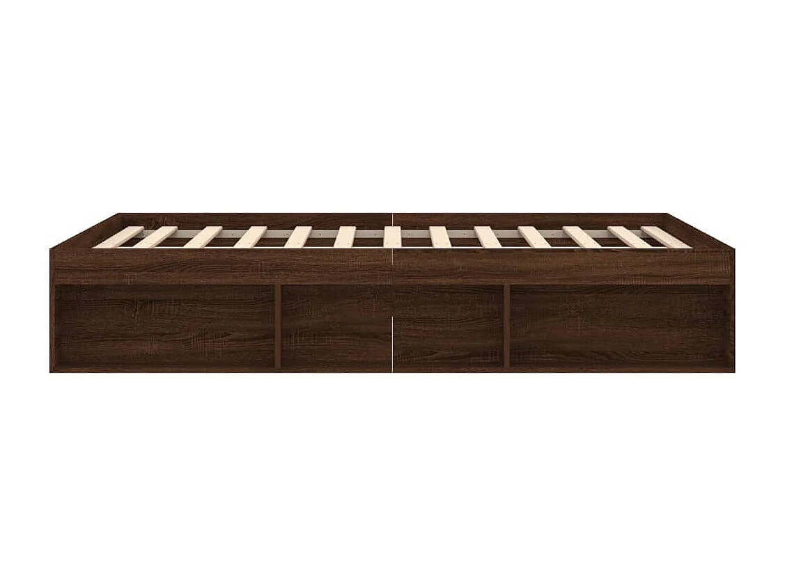 Estrutura de cama de casal 135x190 cm carvalho castanho