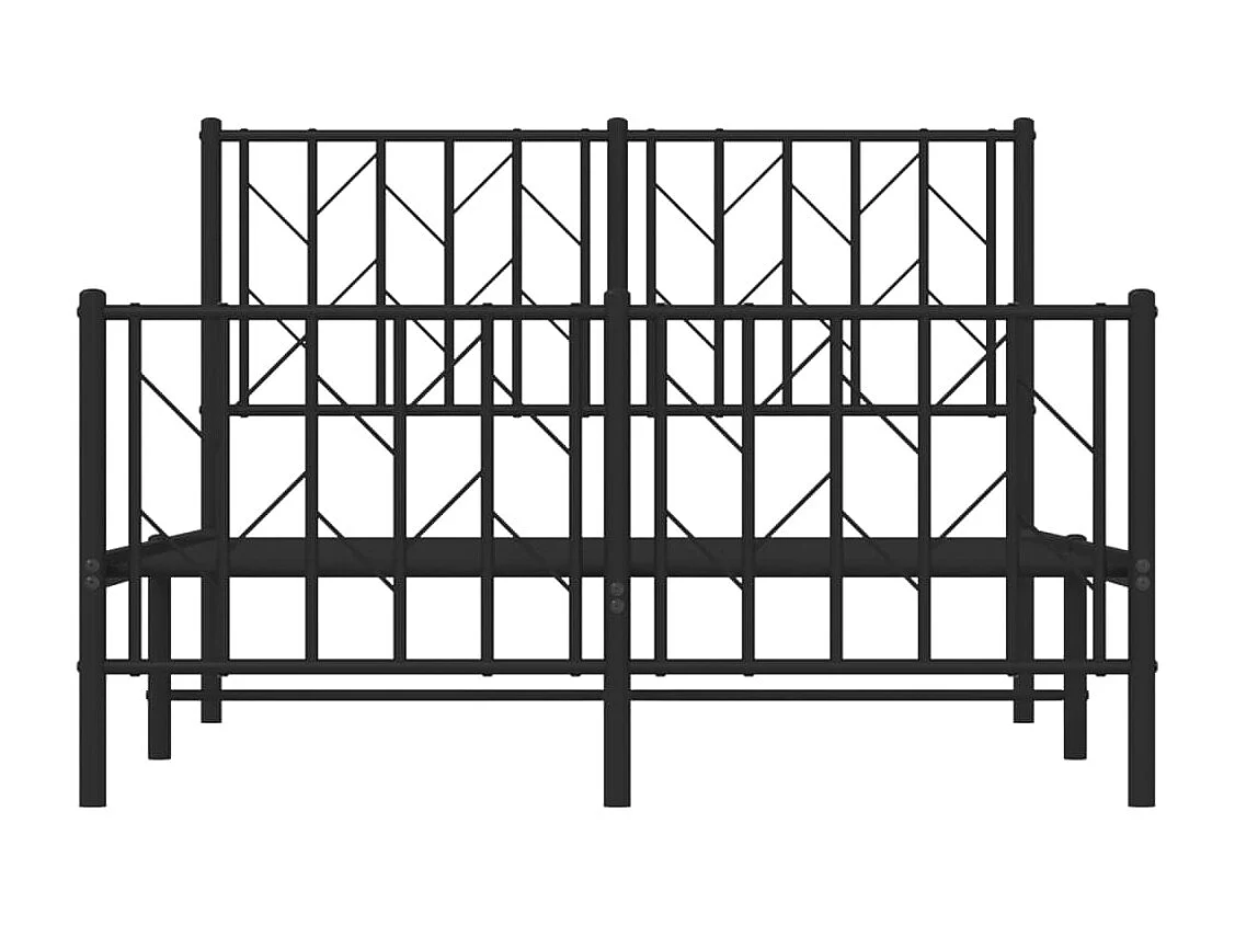 Giroletto con Testiera e Pediera Metallo Nero 120x200 cm