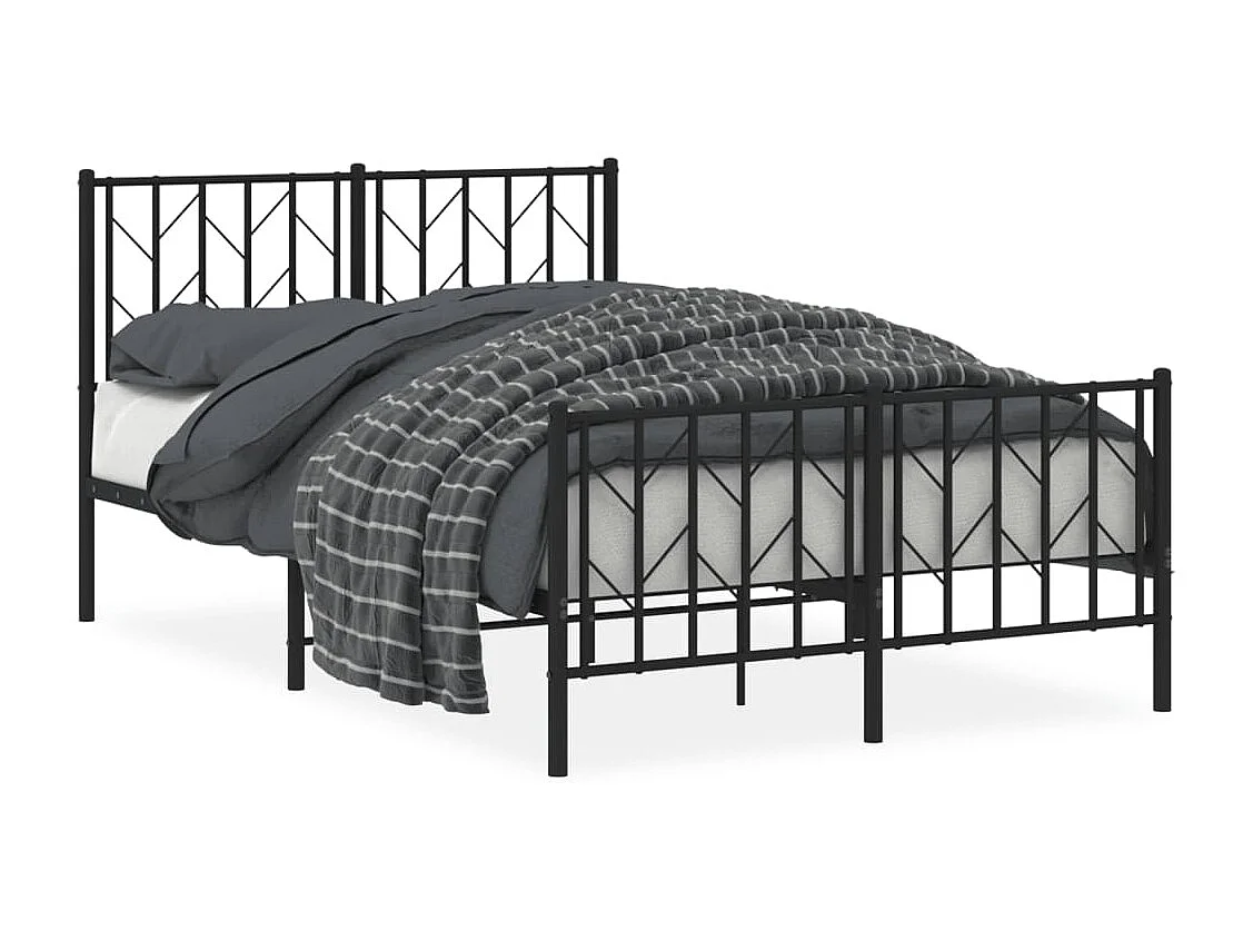 Estructura cama sin colchón con estribo metal negro 120x200 cm