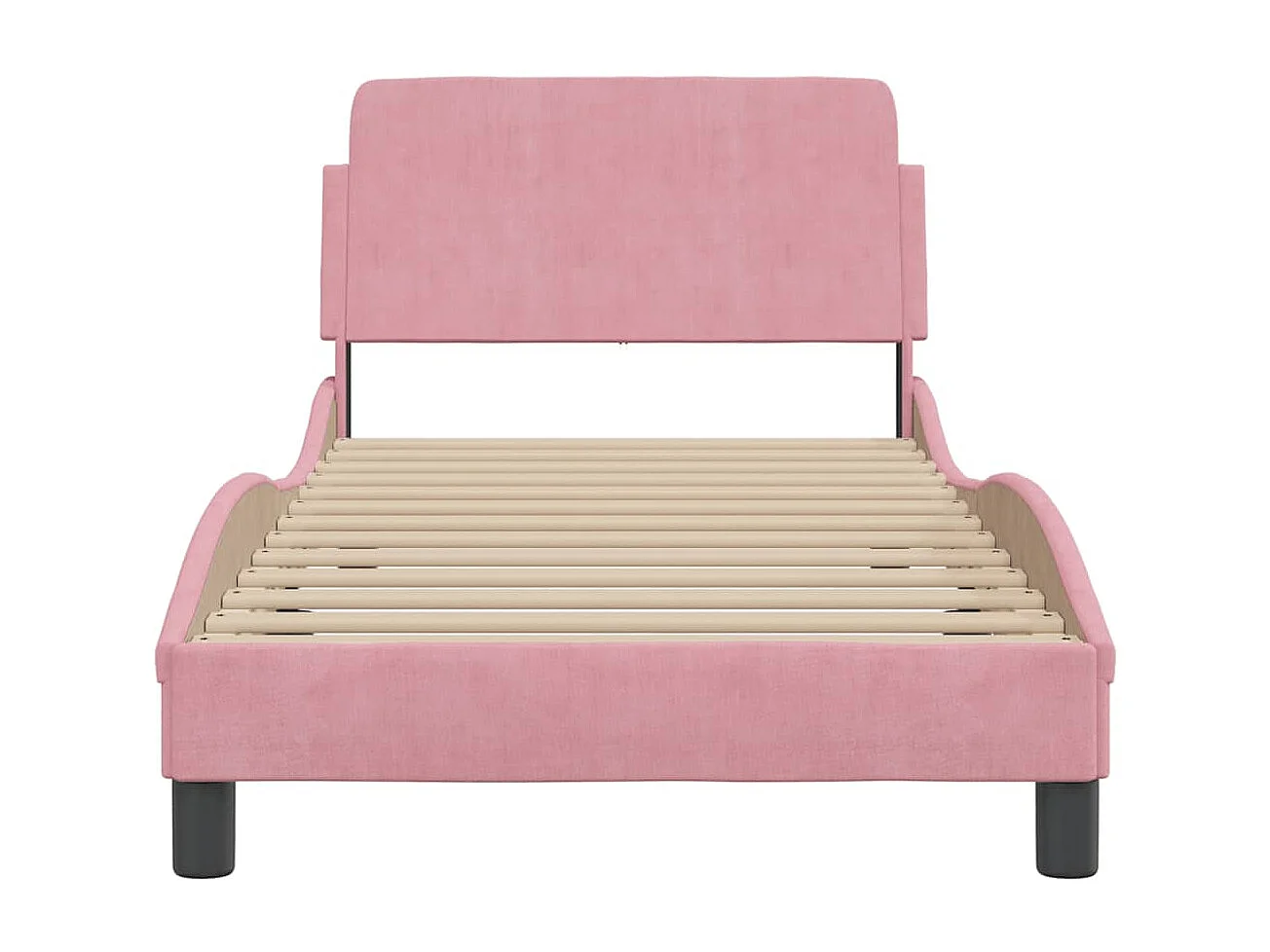 Bedframe met hoofdeinde "Dover" 90x190 cm fluweel roze