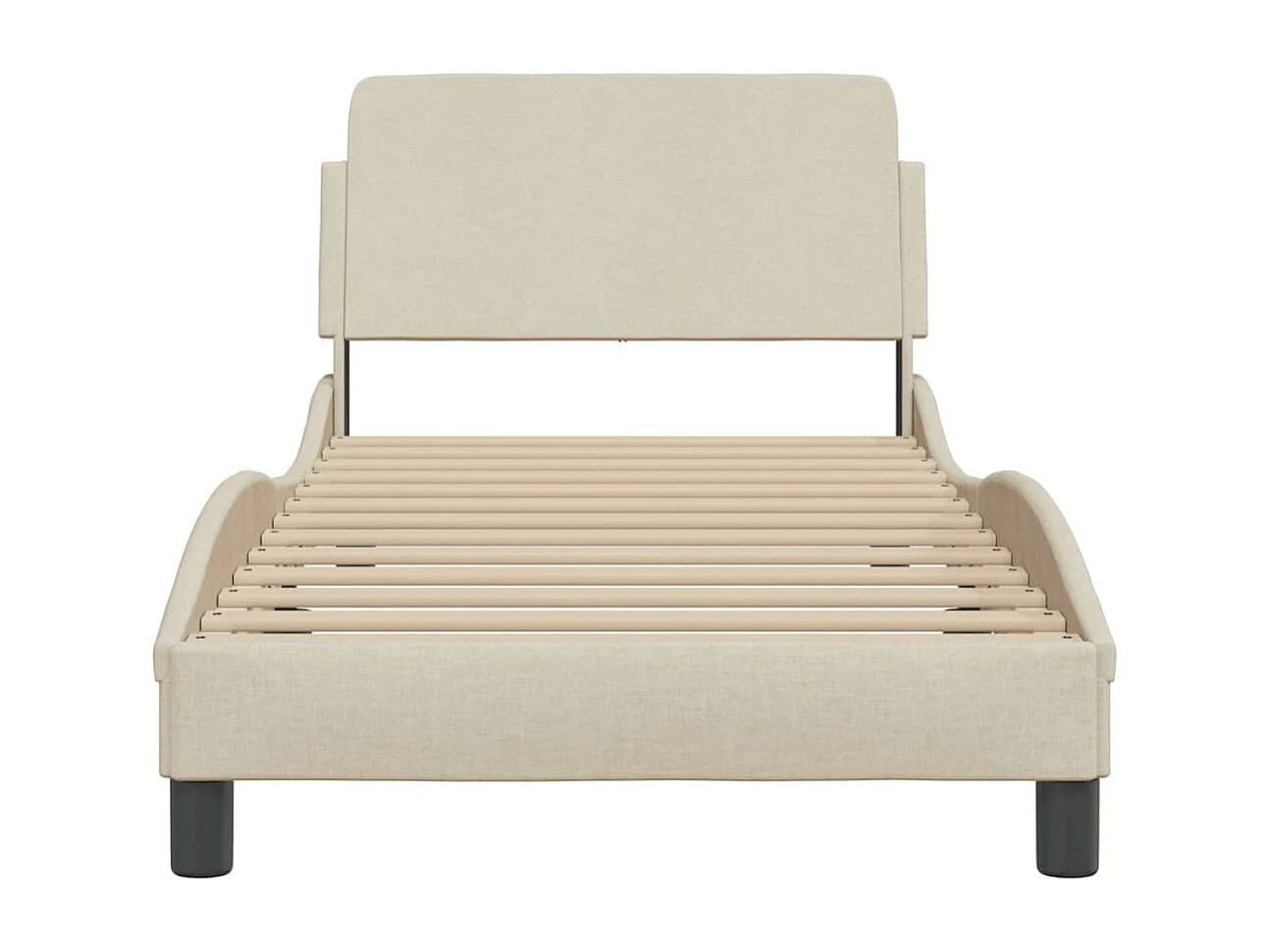 Bedframe met hoofdeinde "Dover" 90x190 cm stof crème