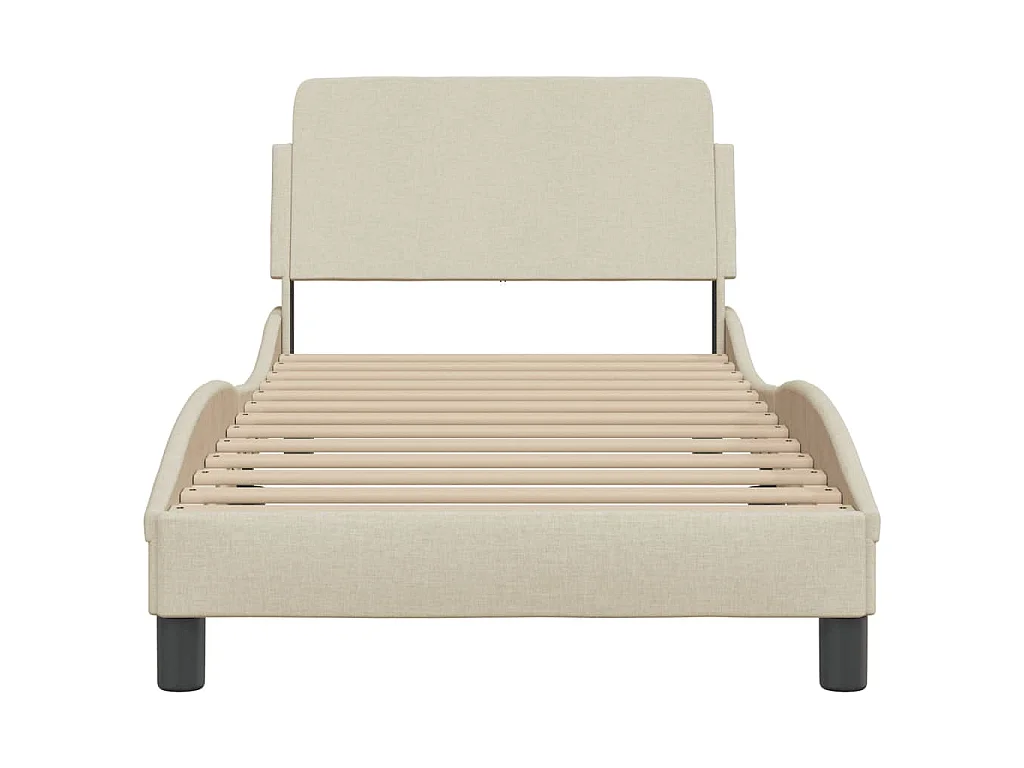 Bedframe met hoofdeinde "Dover" 90x190 cm stof crème