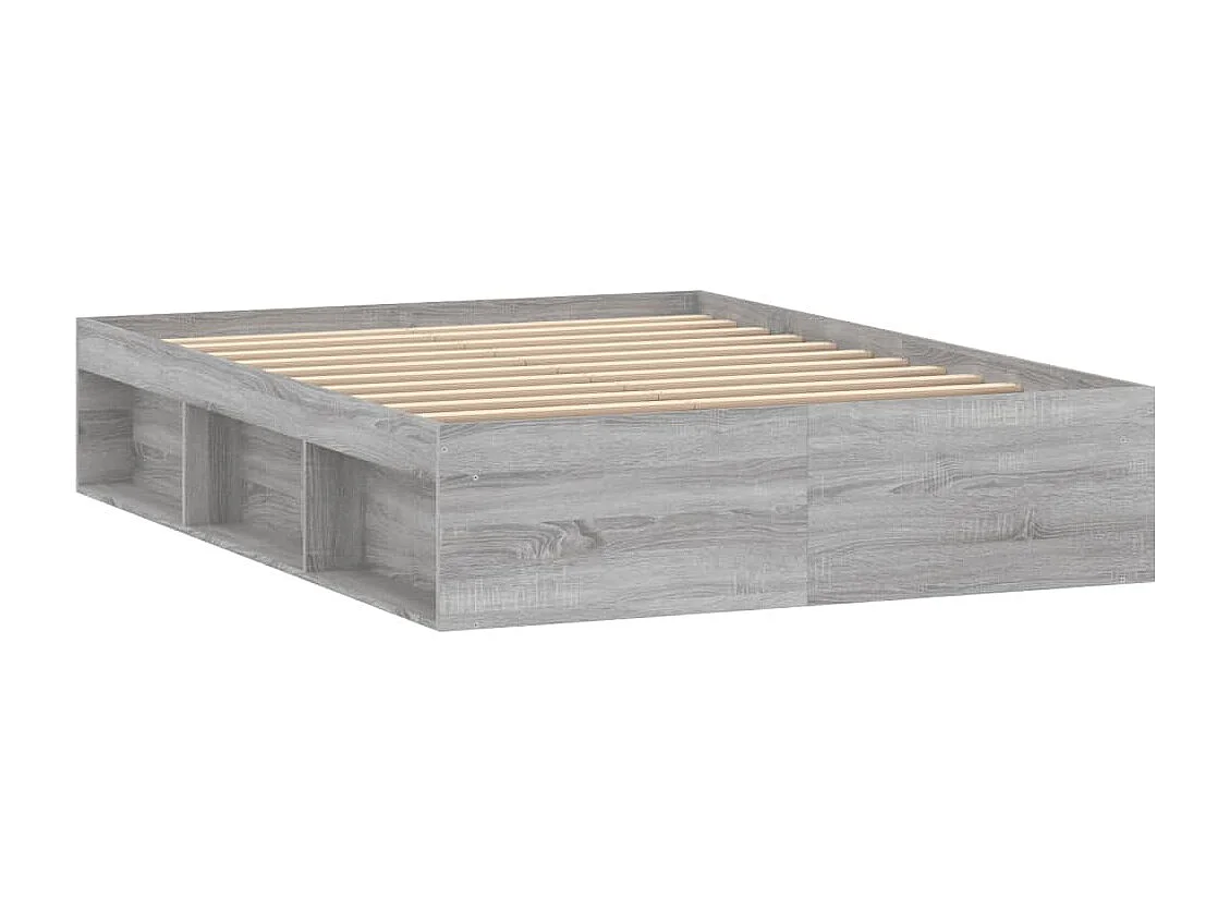 Cadre de lit sans matelas sonoma gris 135x190 cm