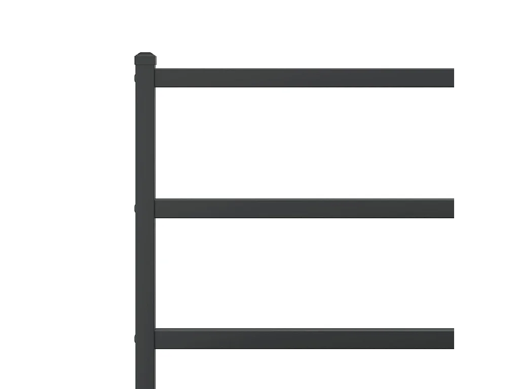 Cadre de lit métal sans matelas avec tête de lit noir 75x190 cm