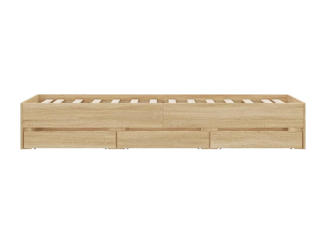 Bedframe met lades bewerkt hout sonoma eikenkleurig 100x200 cm