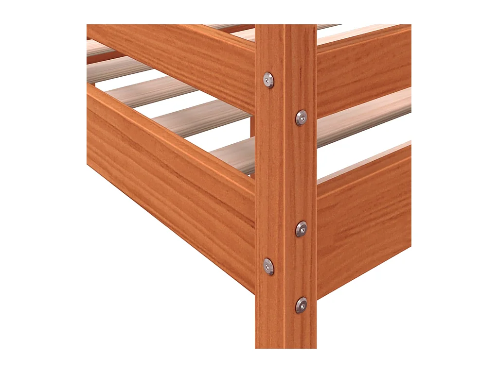 Lit haut sans matelas cire marron 75x190 cm bois massif