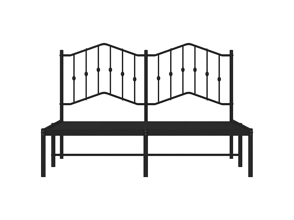 Cadre de lit métal sans matelas avec tête de lit noir 150x200cm