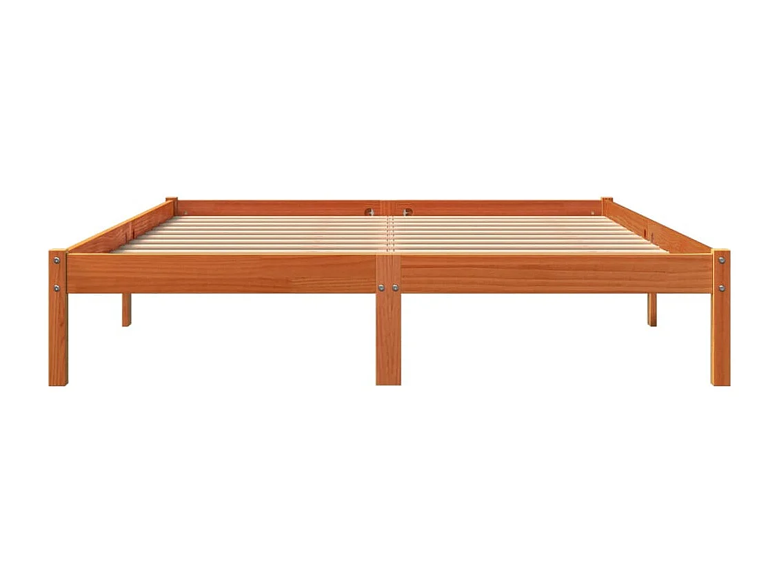 Cadre de lit sans matelas cire marron 160x200cm bois pin massif