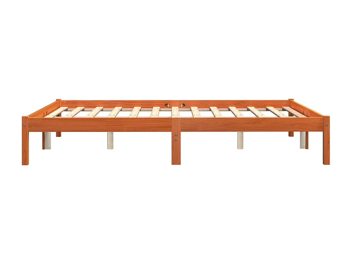 Cadre de lit sans matelas cire marron 160x200cm bois pin massif