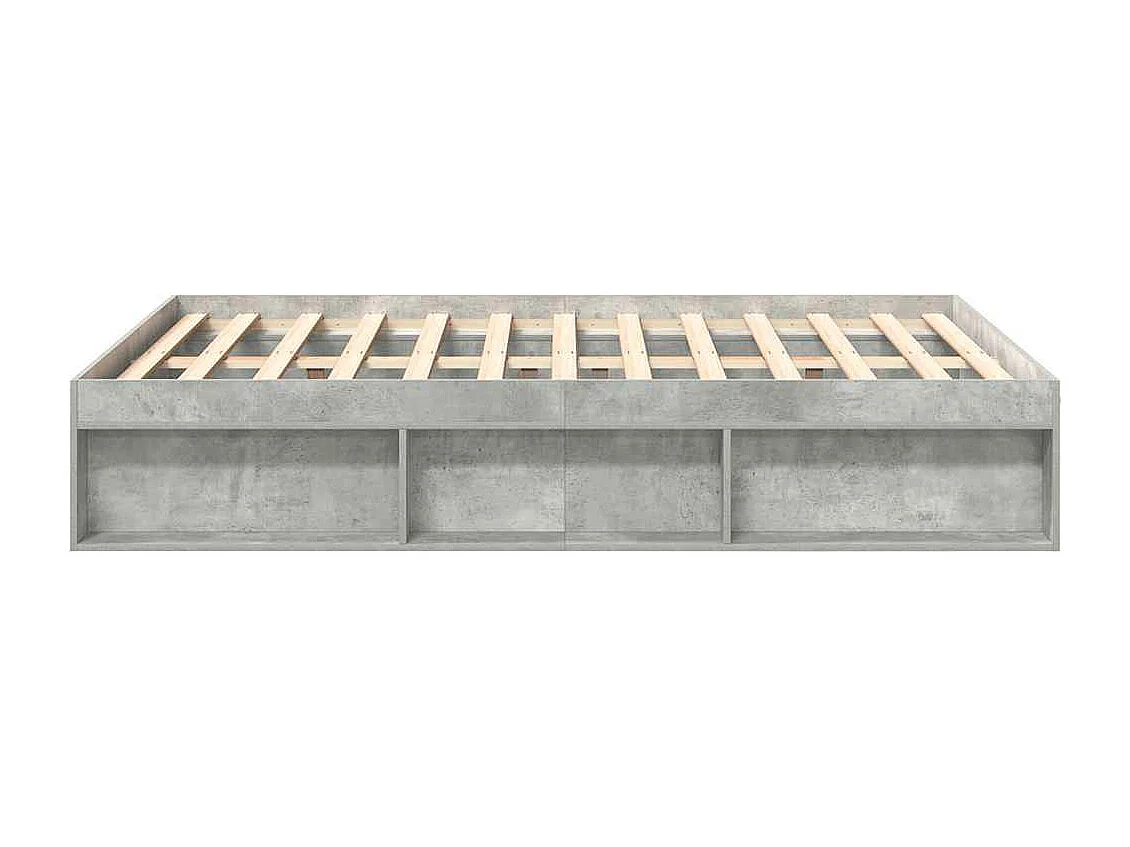 Cadre de lit sans matelas gris béton 120x200 cm
