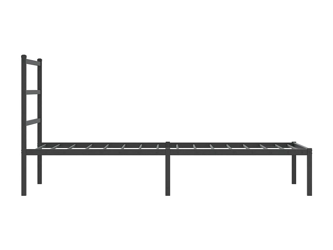 Cadre de lit métal sans matelas avec tête de lit noir 90x200 cm