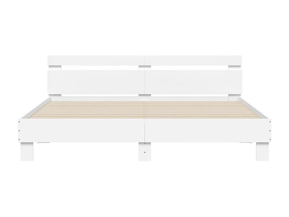 Cadre de lit avec LED sans matelas blanc 160x200 cm