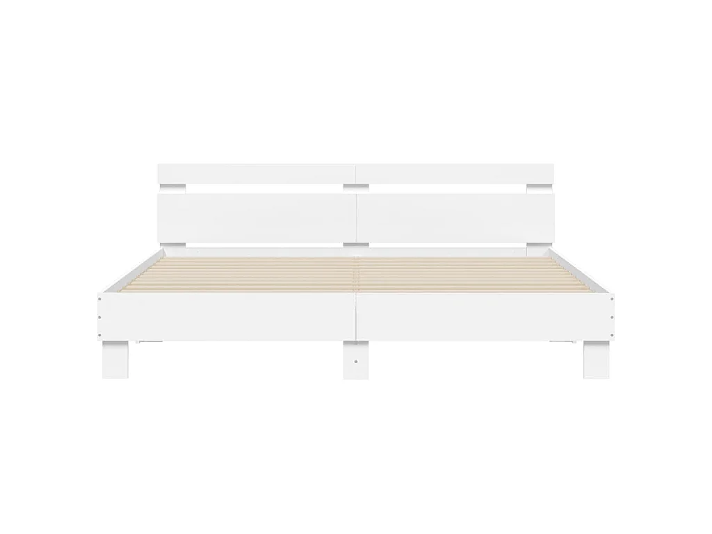 Cadre de lit avec LED sans matelas blanc 160x200 cm
