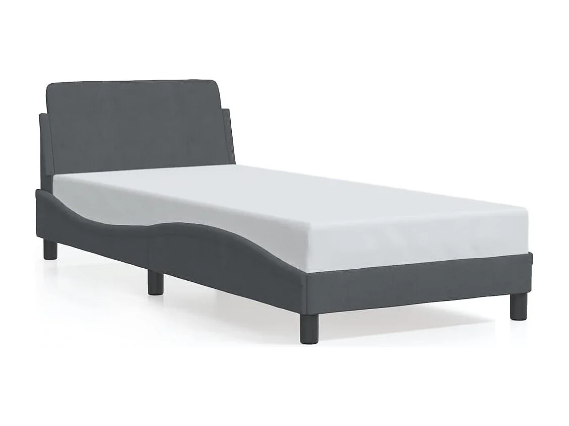 Bedframe "Dover" 90x190 cm fluweel donkergrijs