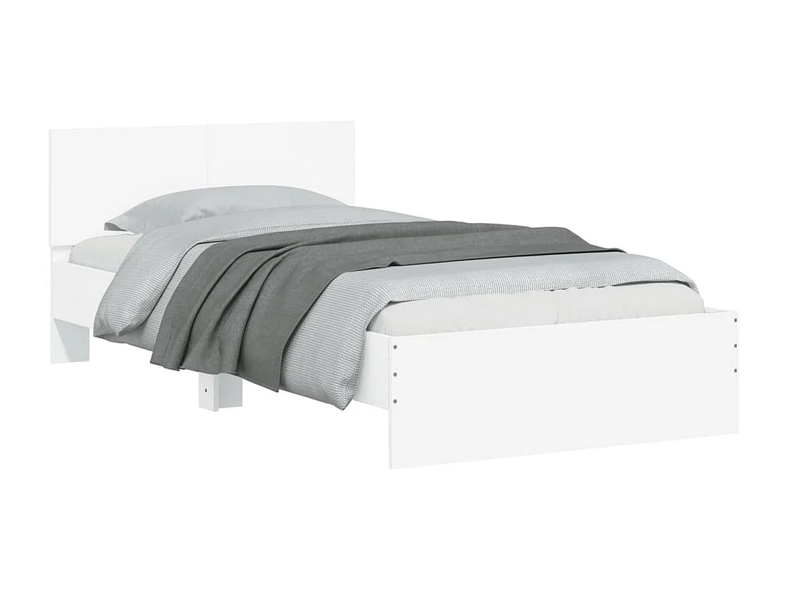 Cadre de lit sans matelas avec tête de lit blanc 100x200 cm