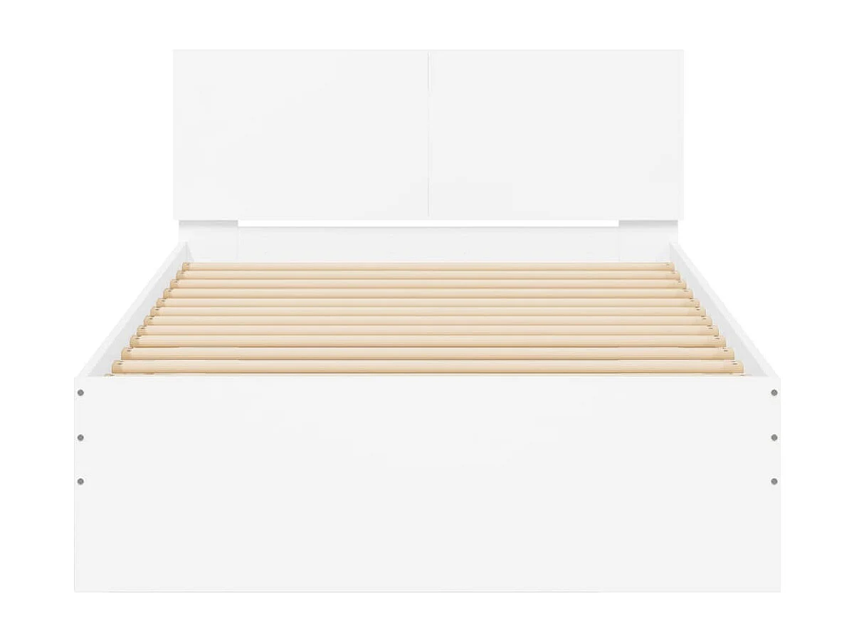 Cadre de lit sans matelas avec tête de lit blanc 100x200 cm