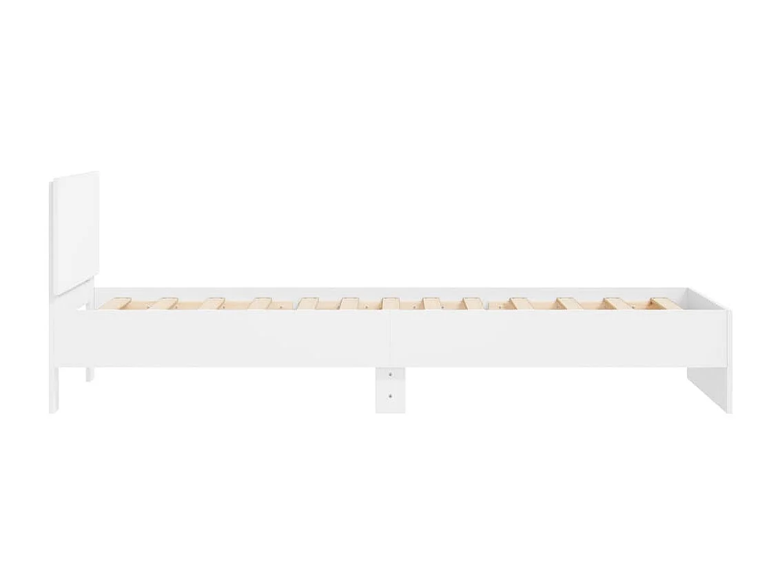 Cadre de lit sans matelas avec tête de lit blanc 100x200 cm