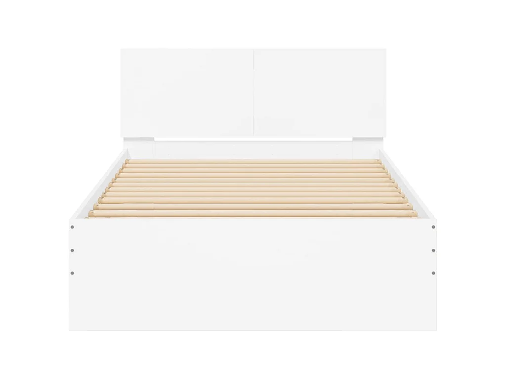 Cadre de lit sans matelas avec tête de lit blanc 100x200 cm