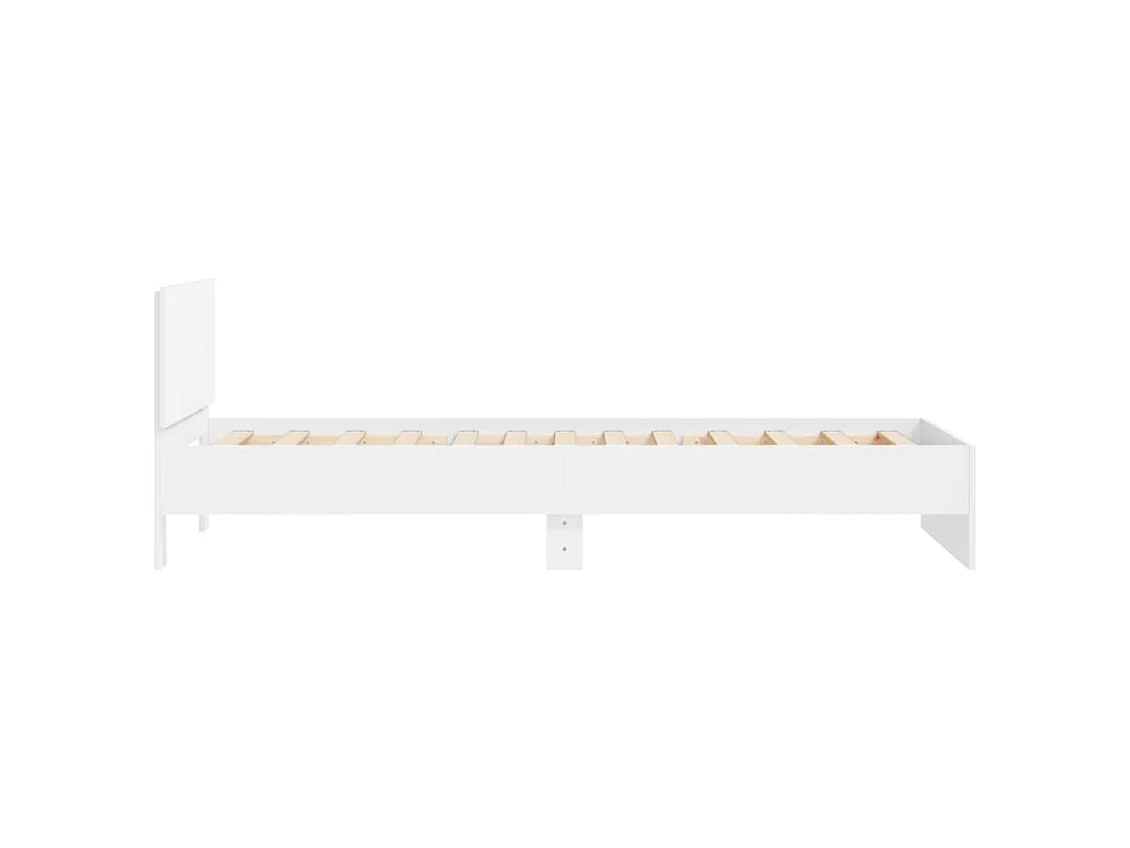 Cadre de lit sans matelas avec tête de lit blanc 100x200 cm