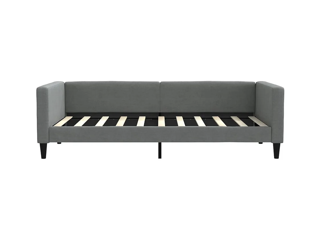 Divano Letto con Materasso Grigio Scuro 90x190 cm in Tessuto