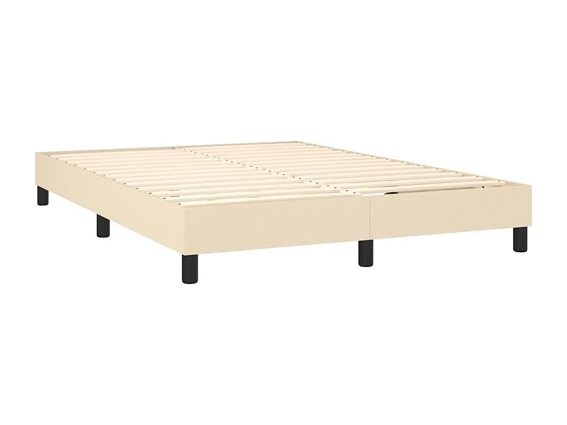 Sommier à lattes de lit avec matelas LED Crème 140x190 cm Tissu