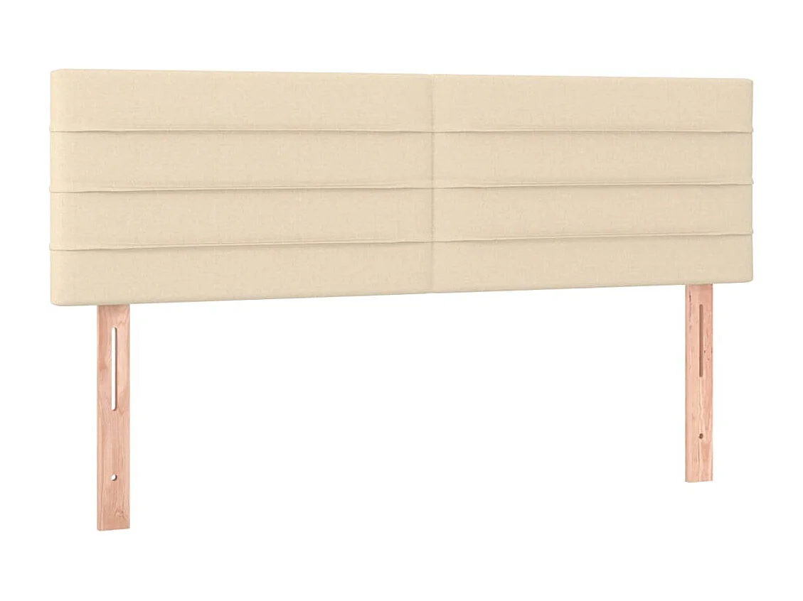 Sommier à lattes de lit avec matelas LED Crème 140x190 cm Tissu