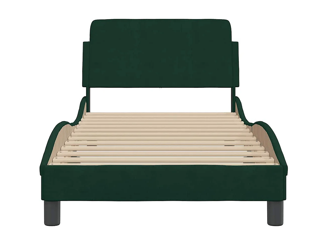 Cadre de lit Dover vert foncé 90x200 cm velours