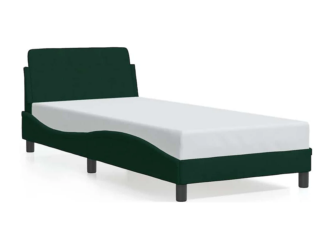 Bettgestell "Dover" Dunkelgrün 90x200 cm Samt
