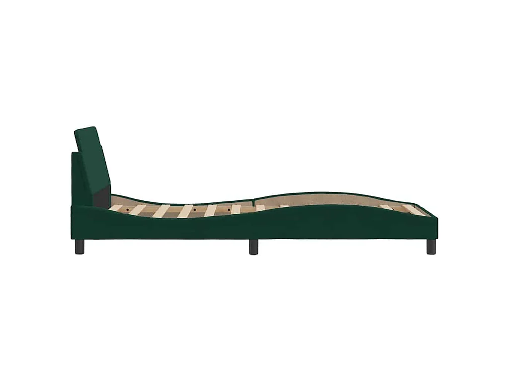 Cadre de lit Dover vert foncé 90x200 cm velours
