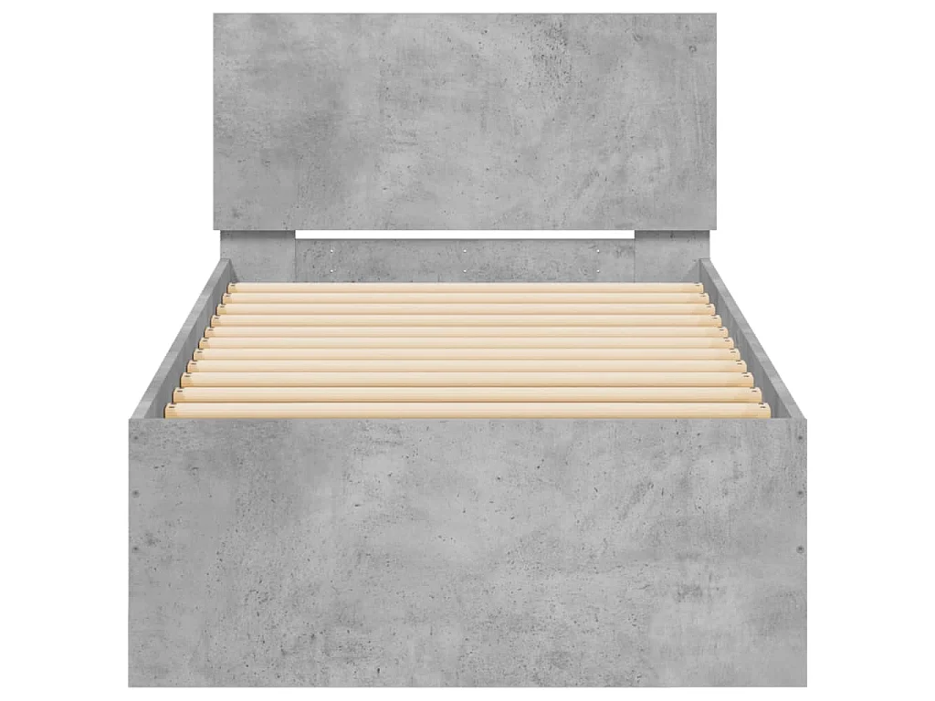 Giroletto e Testiera Grigio Cemento 90x190 cm Legno Multistrato