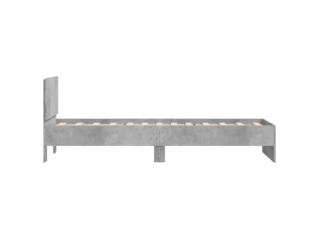 Giroletto e Testiera Grigio Cemento 90x190 cm Legno Multistrato