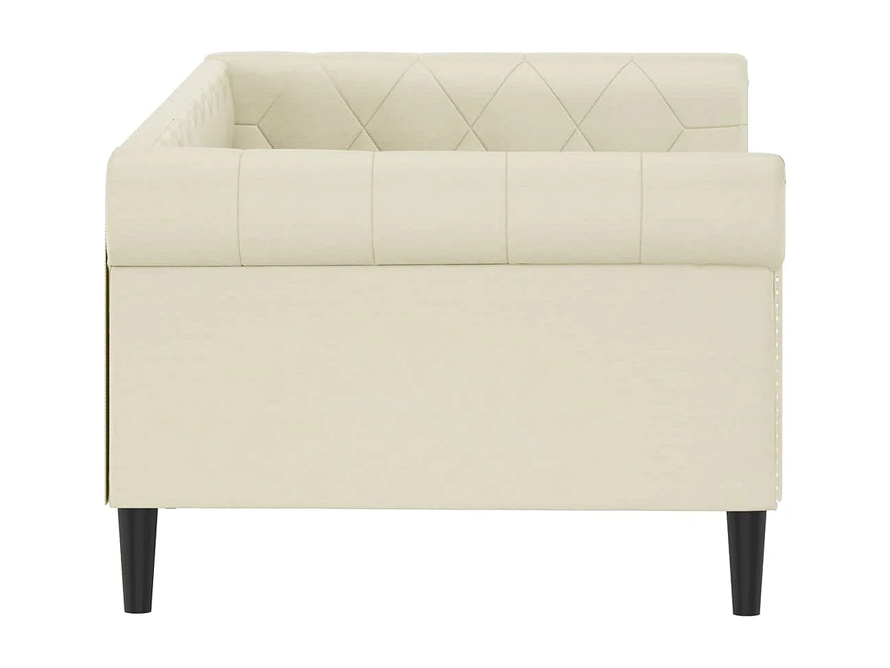 Lit de jour sans matelas crème 80x200 cm similicuir