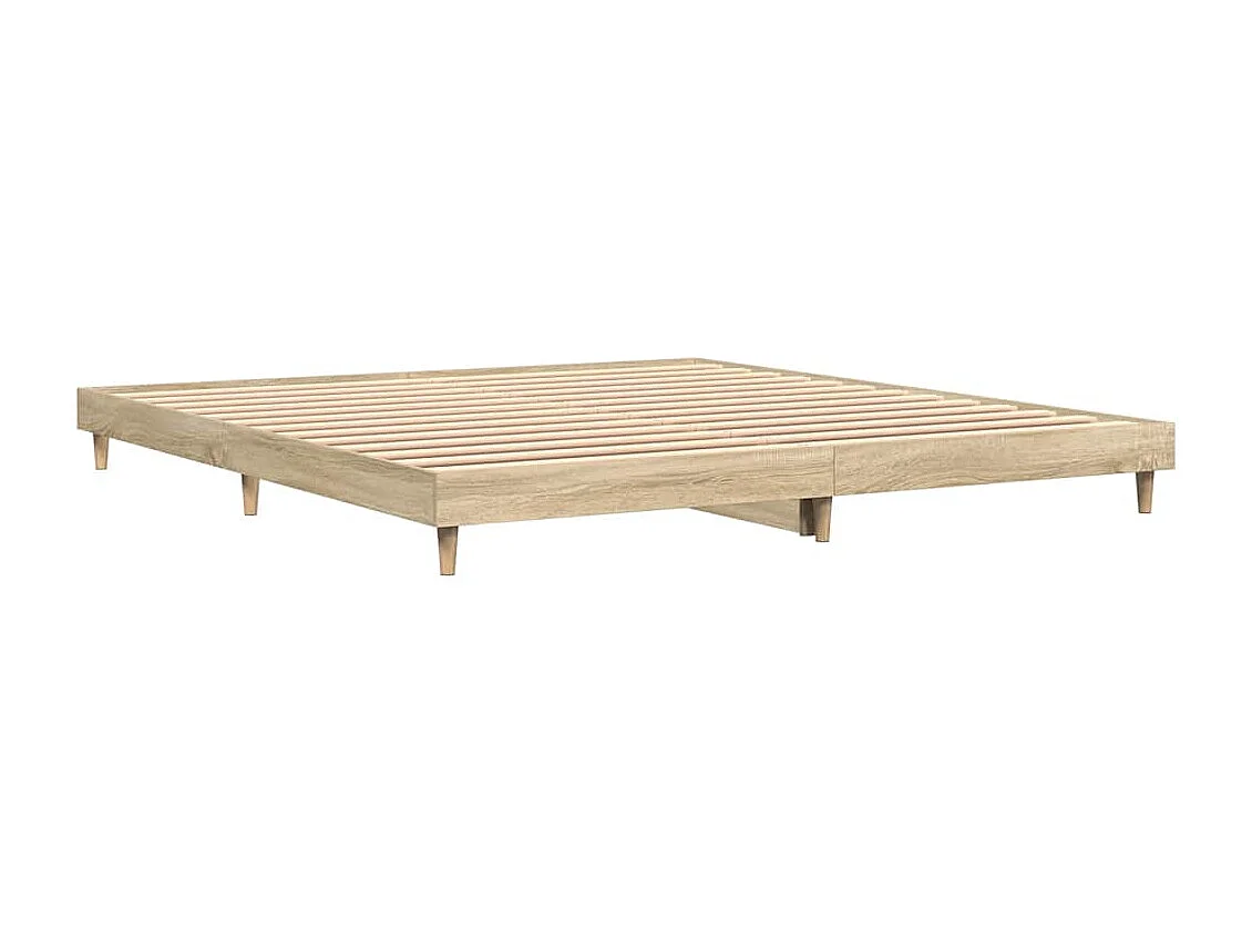Bedframe zonder matras 200x200cm spaanplaat sonoma eikenkleurig