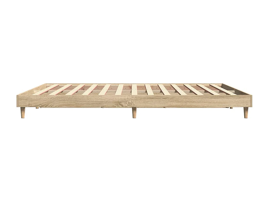 Bedframe zonder matras 200x200cm spaanplaat sonoma eikenkleurig
