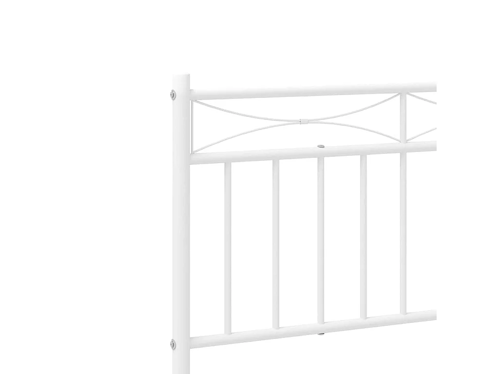 Cadre de lit métal sans matelas et pied de lit blanc 100x200 cm