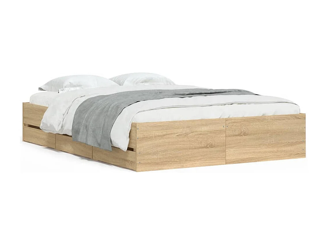 Giroletto Cassetti Rovere Sonoma 120x200 cm Legno Multistrato
