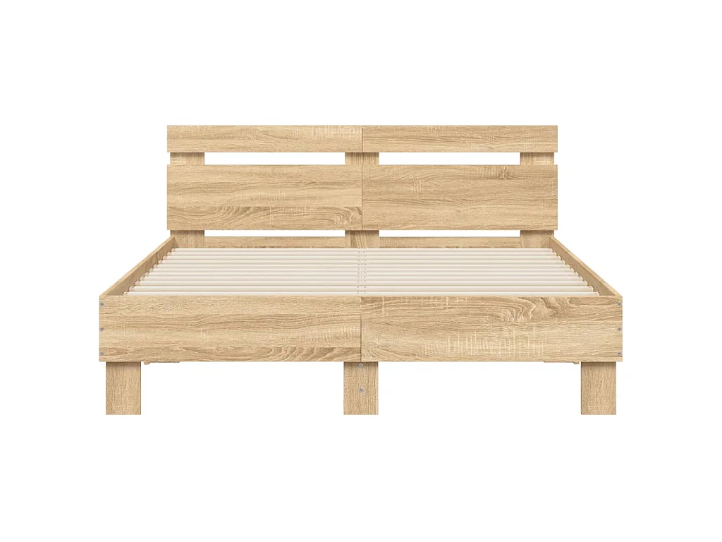 Cadre de lit avec LED sans matelas chêne sonoma 120x200 cm