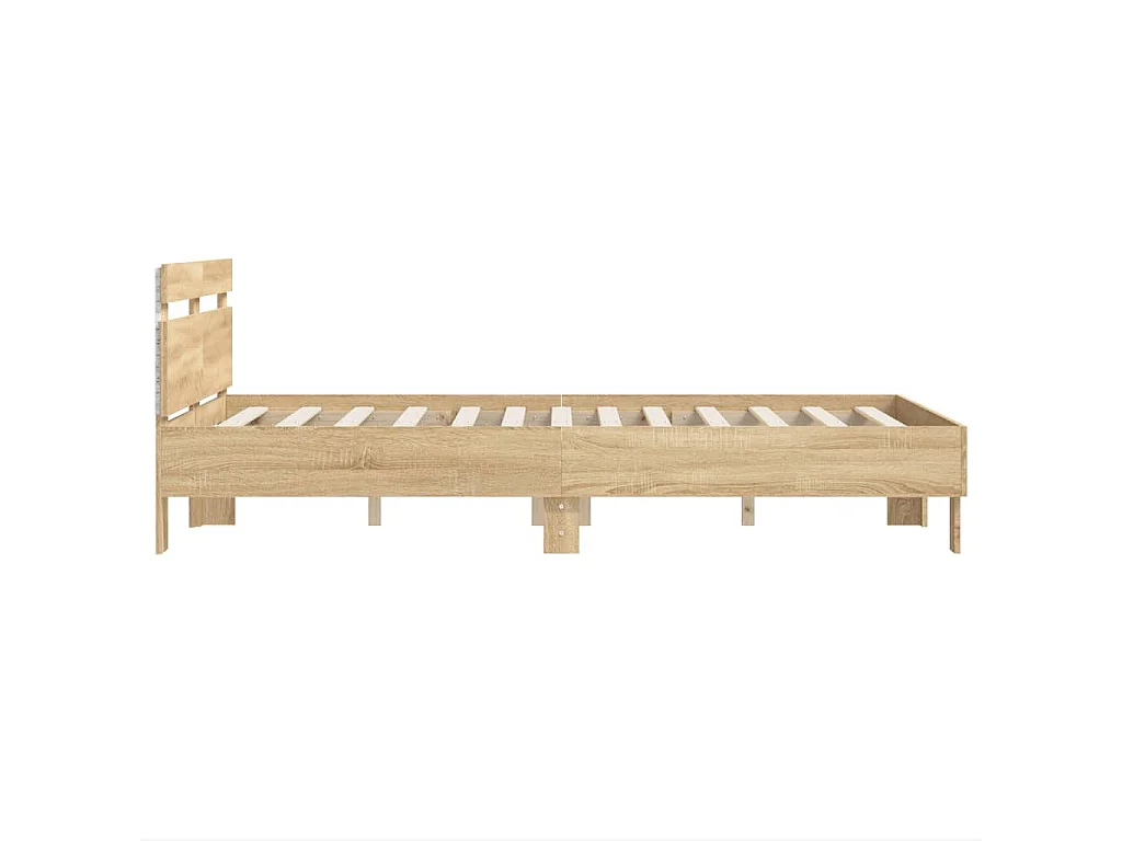 Cadre de lit avec LED sans matelas chêne sonoma 120x200 cm