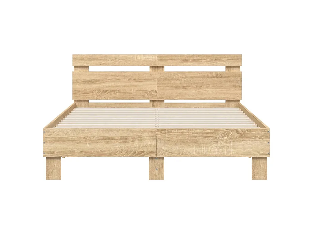 Bedframe met hoofdeinde en LED sonoma eikenkleurig 120x200 cm