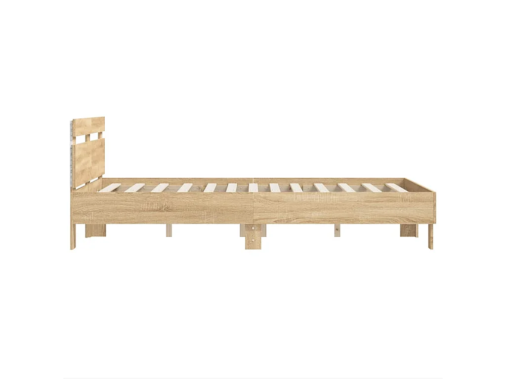 Bedframe met hoofdeinde en LED sonoma eikenkleurig 120x200 cm
