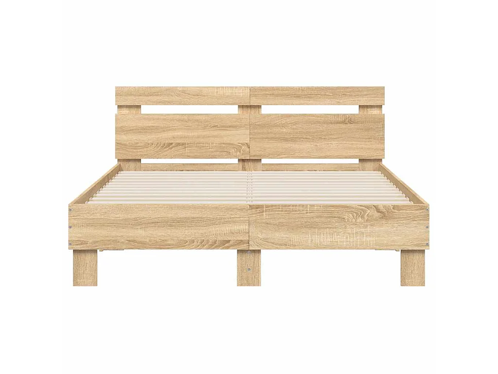 Cadre de lit avec LED sans matelas chêne sonoma 120x200 cm