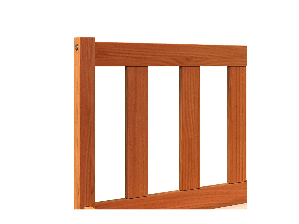 Cadre de lit sans matelas cire marron 160x200cm bois pin massif