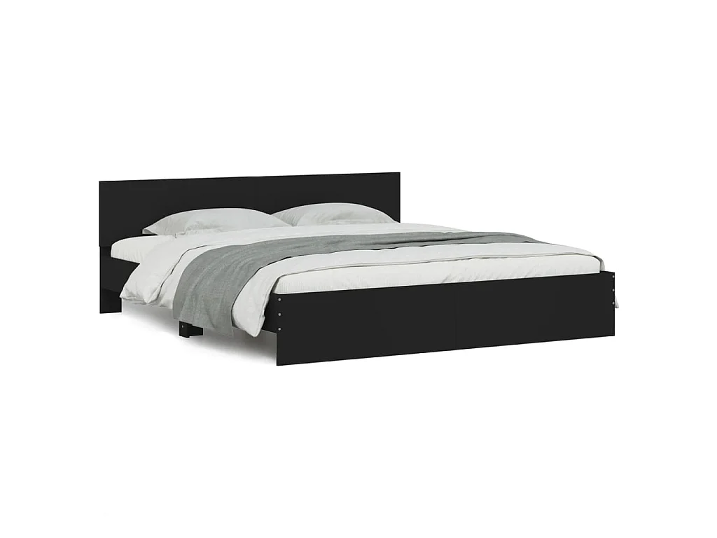 Cadre de lit sans matelas noir 160x200 cm